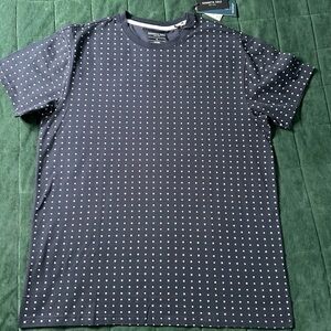 Kenneth Cole New York Men’s T-Shirt XL Navy Geometric Dot Pattern Stretch